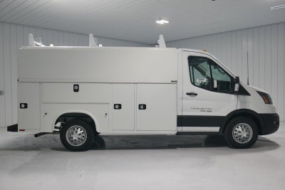 2024 Ford Transit Cutaway 10' KNAPHEIDE KUV BODY, LOW ROOF, ELECTRIC LOCKS, CLASS V HITCH, 3 BOW LADDER RACK