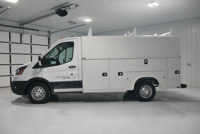 2024 Ford Transit Cutaway 10' KNAPHEIDE KUV BODY, LOW ROOF, ELECTRIC LOCKS, CLASS V HITCH, 3 BOW LADDER RACK