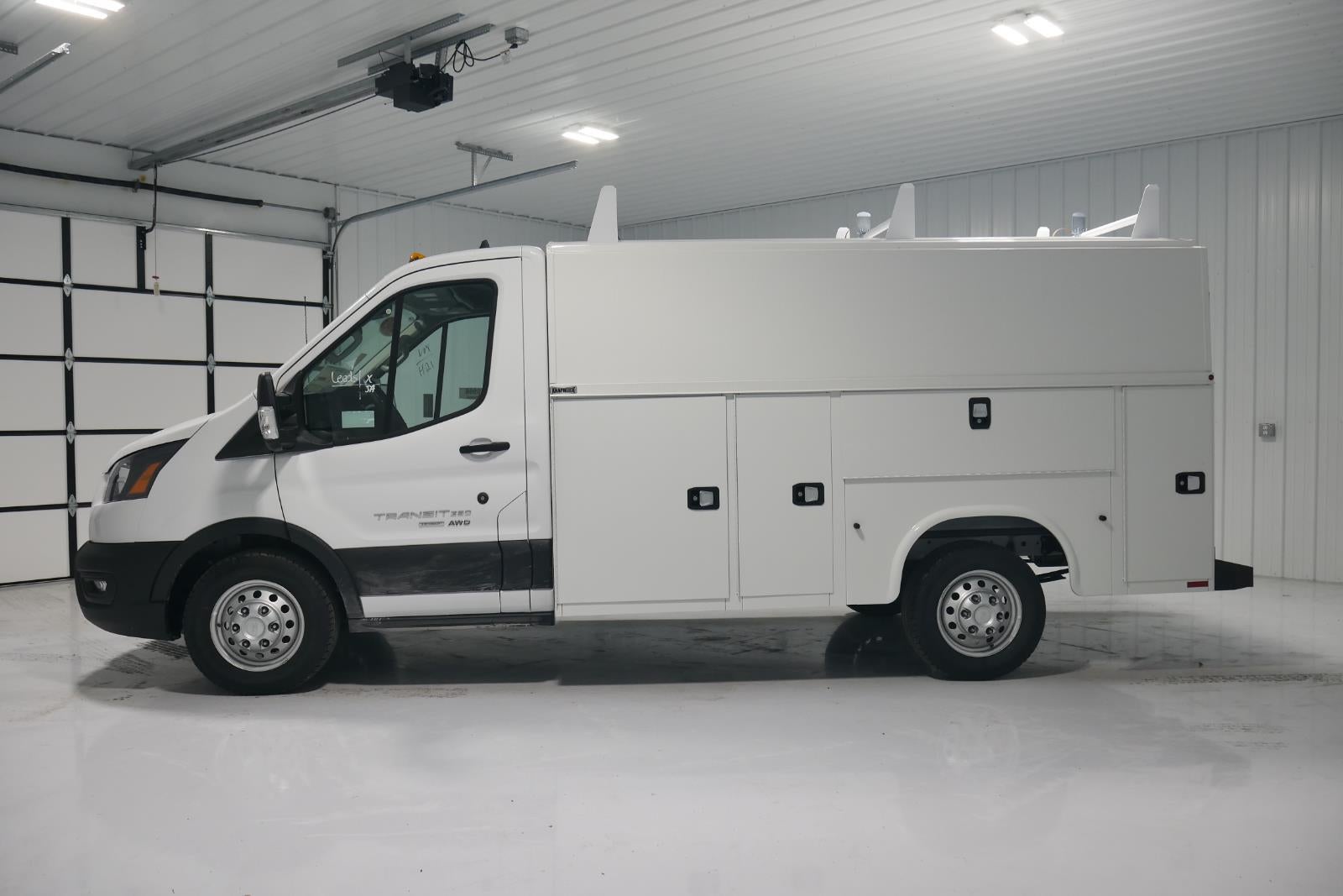2024 Ford Transit Cutaway 10' KNAPHEIDE KUV BODY, LOW ROOF, ELECTRIC LOCKS, CLASS V HITCH, 3 BOW LADDER RACK