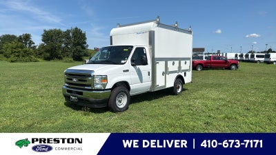 2027 Ford E-Series Cutaway 10' DURACUBE MAX FRP ENCLOSED SERVICE BODY, 3 BOW LADDER RACK, POWER LOCKS