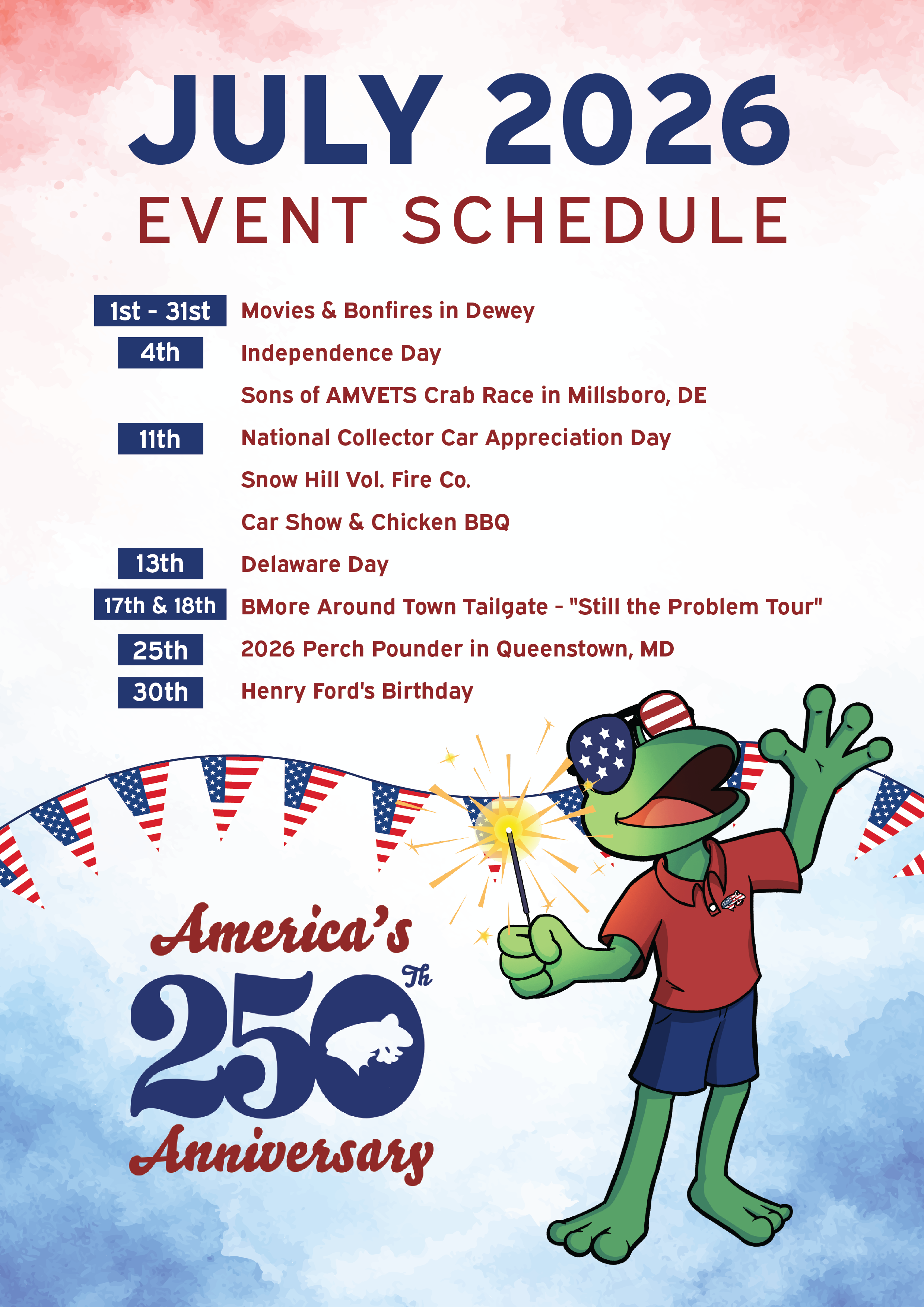 July 2026 Events Schedule