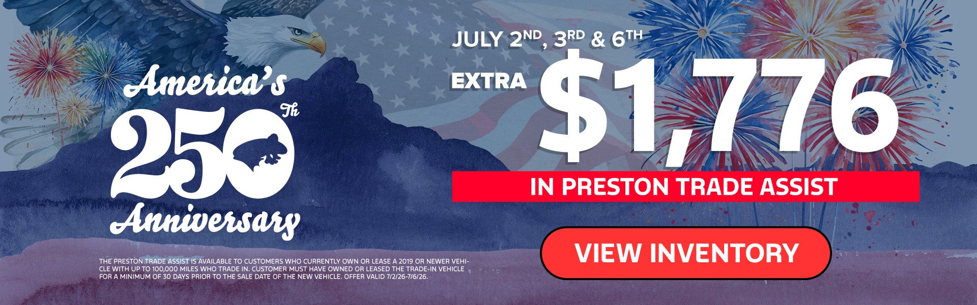 Extra $1,776 in Preston Trade Assist!