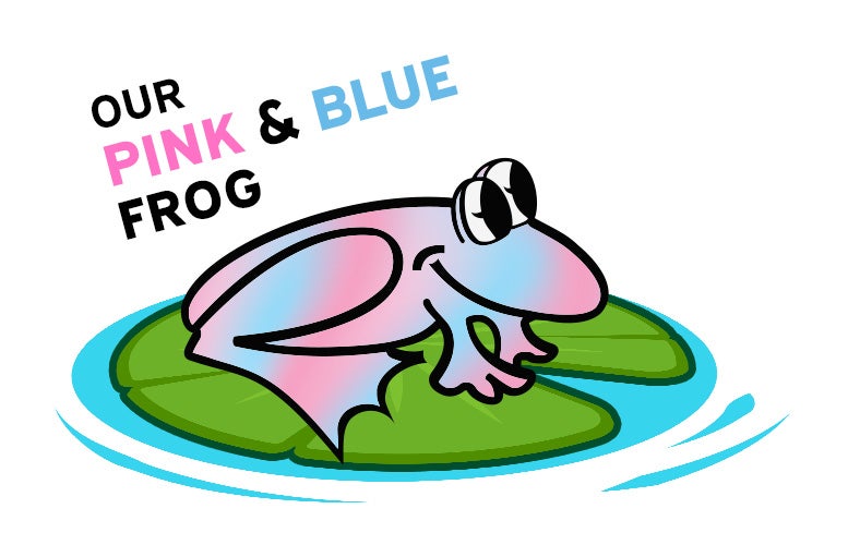 PINK & BLUE TIE-DYE FROG